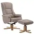 Morris Living Cairo Swivel Recliner Chair & Footstool in Mocha Lisbon Fabric