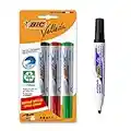 BIC Velleda 1701 ECOlutions Feutres pour Tableau Blanc Effaçables à Sec à Pointe Conique Moyenne - Couleurs Assorties, Blister Format Spécial de 4