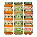 Earth's Best Organic Baby Food Jars, Stage 1 Vegetable Puree for Babies 4 Months and Older, Organic Veggie Variety Pack, 4 oz Resealable Glass Jar (Pack of 12)