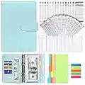 Budget Planner Budget Binder A6 - Cash Stuffing, 43-in-1 PU Leather Budget Planner, Buget Planner Money Organiser Book, Budget Planner with 24 Budget Sheets, 12 Binder Pockets, Money Organiser, Blue