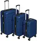 Amazon Basics 3 Piece Hardside Spinner Travel Luggage Suitcase Set - Navy Blue