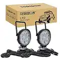 RIGIDON 2 Pcs Faro da ricerca Led, Luce da Lavoro con Base Magnetica, Luce da Ricerca, per Auto Fuoristrada, Camion SUV 4x4 Barca, 4 Pollici 27 W DC 12 V 24V Spotlights Fari di Profondità, 6000K