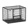 Feandrea Cage pour Chien Lourd, 107 x 70 x 74,9 cm, pour Chiens de Taille Grande et Moyennet, Double Porte Amovible, Nettoyage Facile, Parc à Chiens, XL, Noir