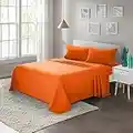 ARTALL Soft Microfiber Bed Sheet Set 4-Piece with Deep Pocket Bedding - Full, Orange