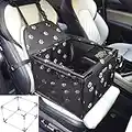 GoBuyer Waterproof Pet Dog Car Seat Booster Carrier with Seat Belt Harness and Headrest Strap for Puppy Cat