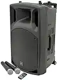 QTX | QX15PA Complete Portable PA System | 2 x Wireless Microphones & Media player with USB/SD/FM & Bluetooth Connectivity