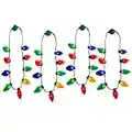 Windy City Novelties 4 Pack LED Light Up Christmas Bulb Necklace Party Favors