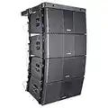 Sound Town ZETHUS 4 x Dual 10” Line Array Loudspeaker System with Titanium Compression Drivers, Full Range/Bi-amp Switchable, Flying Bracket Included, Live Sound, Church and School (ZETHUS-210BX4)