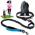 SparklyPets Hands Free Dog Leash for Medium and Large Dogs – Professional Harness with Reflective Stitches for Training, Walking, Jogging and Running Your Pet (Blue, for 1 Dog)