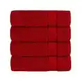 CRAFTBERRY Luxury Bath Towels| 100% Cotton| Ultra Soft, Plush, Thick, Fluffy, Highly Absorbent, Quick Dry| Home, Gym, Pool, Hotel, Shower | Large Towel Set for Bathroom| Set of 4| 30 x 54| Red