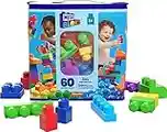 MEGA Bloks Sac Bleu, jeu de blocs de construction, 60 pièces, jouet pour bébé et enfant de 1 à 5 ans, DCH55