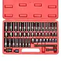 MIXPOWER 3/8" Drive Deep Impact Socket Set, 6 Point, 48 Piece Standard SAE and Metric Sizes-5/16-Inch to 3/4-Inch and 8-22 mm, 3/8'' impact universal joint, Cr-V Steel Mechanic Socket Set