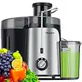 Juicer Machine, 600W Juicer with 3.5” Wide Chute for Whole Fruits and Veg, Juice Extractor with 3 Speeds, BPA Free, Easy to Clean, Compact Centrifugal Juicer Anti-drip