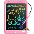 Beydoa LCD Writing Tablet for Kids, 12 Inch Colorful Doodle Board, Drawing Tablet Writing Board, Toddler Learning Toys for 2 3 4 5 6 7 8 Years Old Boys Girls, Educational Toys Birthday Gifts, Pink