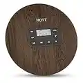 HOTT Reproductor de CD portátil de grano de madera, reproductor de música MP3/CD con conector para auriculares, función de memoria, protección contra saltos para CD, MP3 CD, CD-R, CD-RW