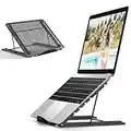 JUMKEET Supporto PC Portatile, Porta Tablet di Ventilato Raffreddamento, Appoggio per Alza Notebook, Pieghevole Leggero Laptop Stand Base per MacBook Air/Pro Computer Portatili Huawei Matebook (7-17")