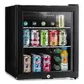 Subcold Super50 LED – Mini Fridge Black | 50L Beer, Wine & Drinks Fridge | LED Light + Lock & Key | Energy Efficient (Black)