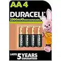 Duracell Rechargeable AA 2500 mAh Batteries ideal for Xbox controller, pack of 4