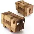 Pig Puzzle Le Casse tête de Cochon ! Jeu Puzzle en Bois Massif de difficulté 2/6. Marque française Le Délirant® Norme CE - Démontez Puis reconstituer Les 13 pièces du Cochon à partir de 8 Ans.