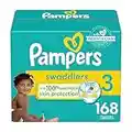 Diapers Size 3, 168 Count - Pampers Swaddlers Disposable Baby Diapers (Packaging & Prints May Vary)