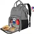 MATEIN Mochila Portatil Almuerzo, Mochila Mujer 15,6 Pulgadas, Mochila de Refrigeración con Puerto USB Impermeable Bolsas Térmicas Portatil Almuerzo del Hombre Negocio Trabajo Viaje Escolares, Gris