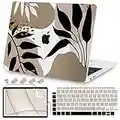 Teryeefi Compatible with 2020 MacBook Air 13 inch Case 2021 2019 Model M1 A2337 A2179 A1932, Clear Hard Shell Case & Keyboard Cover & Screen Protector for Mac Air 13 with Touch ID, Tropical Leaves