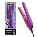 Hot Beauty Professional Ceramic Mini Flat Iron 1/2" Anti-Frizz Extreme Smooth (Violet) Travel Pouch Included