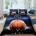 Housse de Couette et taie d'oreiller pour Enfants et Adultes Basketball 3D 135x200cm