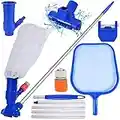 ASAB Swimming Pool Maintenance Kit Vacuum Cleaner 3 in 1 Portable Jet Underwater with 5 Section Pole and Mesh Bag Above Ground Pool SPA Pond Fountain