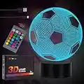 Fußball Geschenke für Jungs 6 7 8 10 Jahre, Fussball Spielzeug ab 4 5 9 11 Jährige Jungen Nachtlicht Coole Kinder Lampe Weihnachts Geburtstag für Junge Sohn Kind Männer Mädchen 3D LED Schlafzimmer