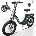 HITWAY Electric Bike for Adults, 20" Fat Tire E Bike 750W 20MPH, 48V/14Ah Battery 55-120KM, Removable Folding Mountain Bike Snow Beach Bicycle with Shimano 7 Gears