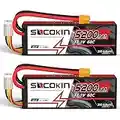 SOCOKIN 11.1V Lipo Battery 3S 5200mAh 60C with Hard Case XT60 Plug for RC Car Model, RC Racing Car Heli Airplane Quadcopter Helicopter etc (2 Pack)