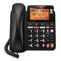 AT&T CD4930 Corded Phone with Digital Answering System and Caller ID, Extra-Large Tilt Display & Buttons, Black