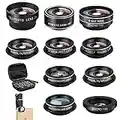 Mocalaca Phone Camera Lens (11 Lenses) Phone Lens Kit, Clip on Fisheye/Macro/Wide Angle Lens Attachment with Travel Case for iPhone 14 13 12 11 Xs X Pro Max Samsung Android Smartphone