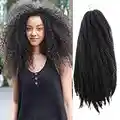 Marley Trenzas de ganchillo para el pelo Ombre Afro Kinki Kanekalon trenzas sintéticas de ganchillo extensiones de pelo trenzas de ganchillo a granel 60 mechones/paquete (18 pulgadas, 1b)