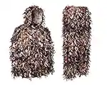 North Mountain Gear Ghillie Suit - 3D Leafy Camouflage Hunting Suit Camo Jacket & Pants - Breathable, Quiet (Woodland Brown, XXXL)