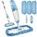 Microfiber Spray Mop for Floor Cleaning, TINA&TONY Hardwood Floor Mop Spray Dry Wet Mop with 3 Reusable Mop Pads & 635ML Refillable Bottle, Kitchen Dust Mop for Hardwood Laminate Tile Floors, Blue