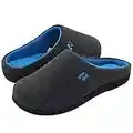 RockDove Men's Original Two-Tone Memory Foam Slipper, Size 10/11 UK Men, Dark Grey and Blue