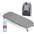 Johgee Foldable Tabletop Ironing Board with Iron Rest, Small Ironing Board with 2 Cotton Covers, Portable Mini Ironing Board with Non-Slip Folding Feet for Home, Laundry Rooms, Travel Use and Dorms