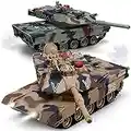 INKPOT RC Tank Set, 1/24 Scale RC Army Battle Tanks with Life Indicators and Spray, 35 Mins Playtime Remote Control Military Toys, Set of 2 RC Vehicles for Kids and Adults