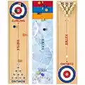 KETIEE Curling Game for Family 47 inch, 3 in 1 Table Shuffleboards, Tabletop Curling Game, Table Top Curling Bowling Shuffleboard Board Games Kids and Adults Indoor, Travel (120x30cm)