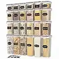 BESTORE Food Storage Containers 24pcs Airtight Food Containers Plastic Kitchen Storage Containers BPA-Free Food Containers With Lids, Store Cereal, Flour, Beans, Pasta, Rice With Labels & Chalk Marker