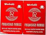 REQUISITE NEEDS Playing cards, Plastic , Set of 2, Black, Washable, Waterproof