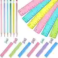 Pastel Stationery Set of 24 Pastel Pencils Rulers Erasers and Pencil Sharpener for Student Kids Teens Back to School Exam Office Work Writing Drawing