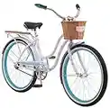 Schwinn Destiny Mens and Womens Beach Cruiser Bike, 24-inch Wheels, Single Speed, Rear Cargo Rack, Suggested Rider Height 4'8"-5'6", Age 8 +, Purple