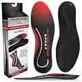 Arch Support Insoles for Men & Women by Physix Gear Sport (Full Length) - Best Insoles for Plantar Fasciitis, Flat Feet, Heel Spurs, Sore Foot, Overpronation, Shin Splints, Running (1 Pair Large)