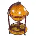 Design Toscano Sixteenth-Century Italian Replica Globe Bar Cabinet on Wheels, 22 Inches Wide, 22 Inches Deep, 38 Inches High, MDF, Hardwood and Paper, Sepia Finish