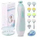 Baby Nail Trimmer Electric Nail File Baby Nail Clippers, Safe Nail Filer Grinder Kit for Newborn Infant Toddler Kids or Adults Toes Fingernails Care Trim Polish, with Led Light and 10 Grinding Heads