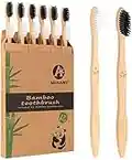 12 pack Bamboo Toothbrushes, Biodegradable Bamboo Toothbrush, BPA Free Soft Bristles Toothbrushes, Eco-Friendly Compostable Natural Wooden Toothbrush, Organic Charcoal Wood ToothBrushes (Black + White)