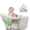 Baby 2-in-1 Shopping Cart Cover Cushion, Adjustable Baby Supermarket Shopping Trolley Seat Covers, High Chair Cover Mat with Safety Belt for Baby Kids Children